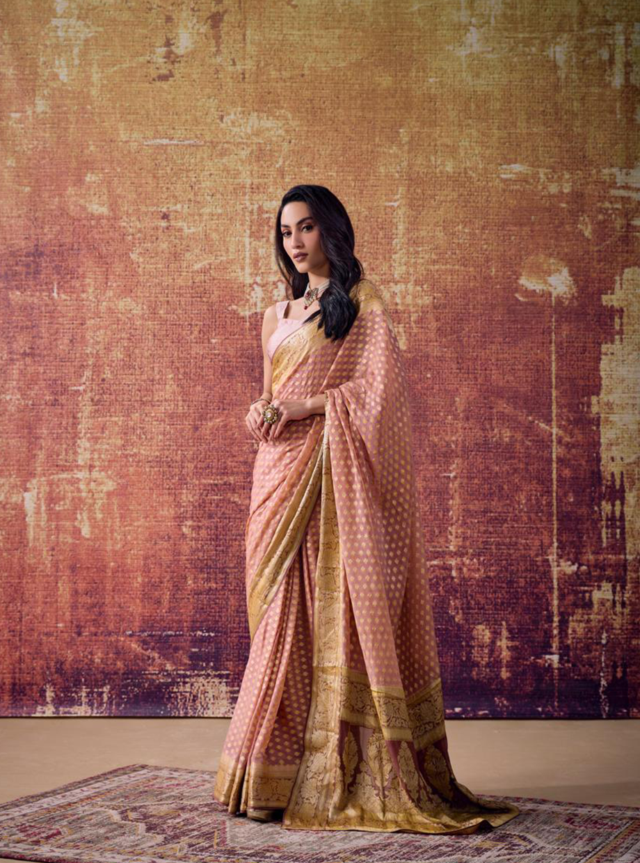 Onion Pink Georgette Banarasi Saree