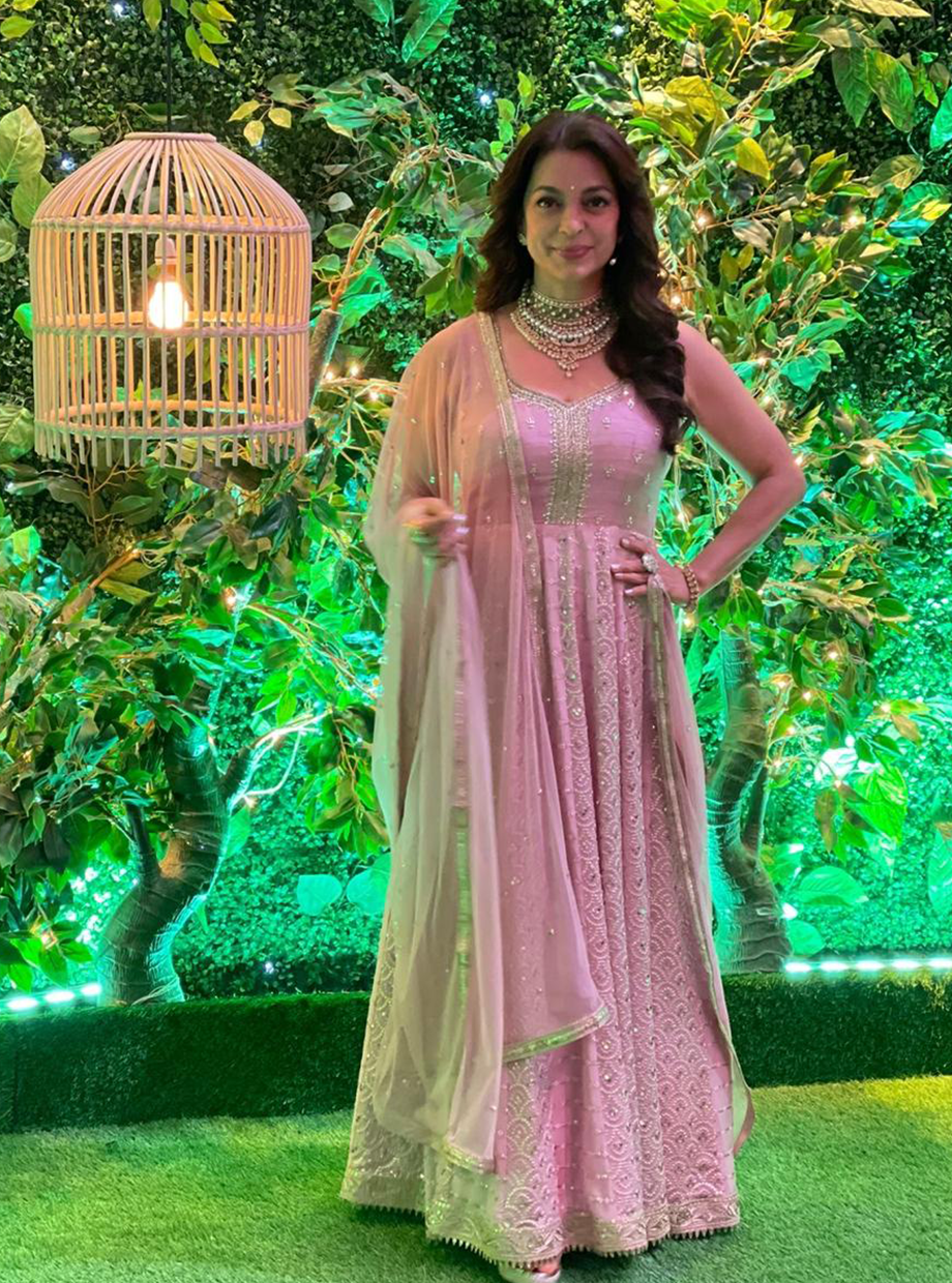 Nude Pink Sequin Anarkali