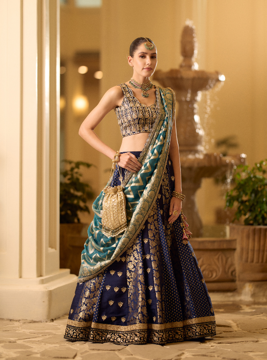 Banarsi Lehnega With Tissue Banarsi Dupatta