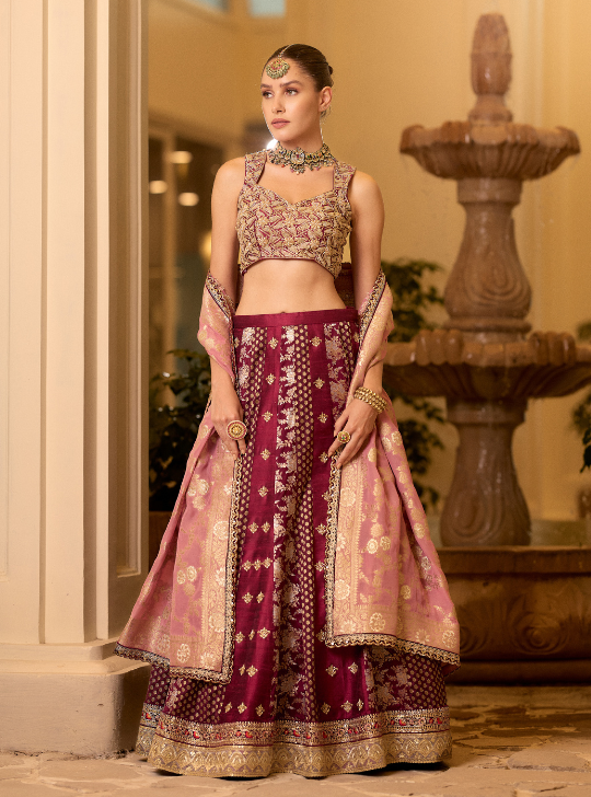 Banarsi Lehnega With Georgette Banarsi Dupatta