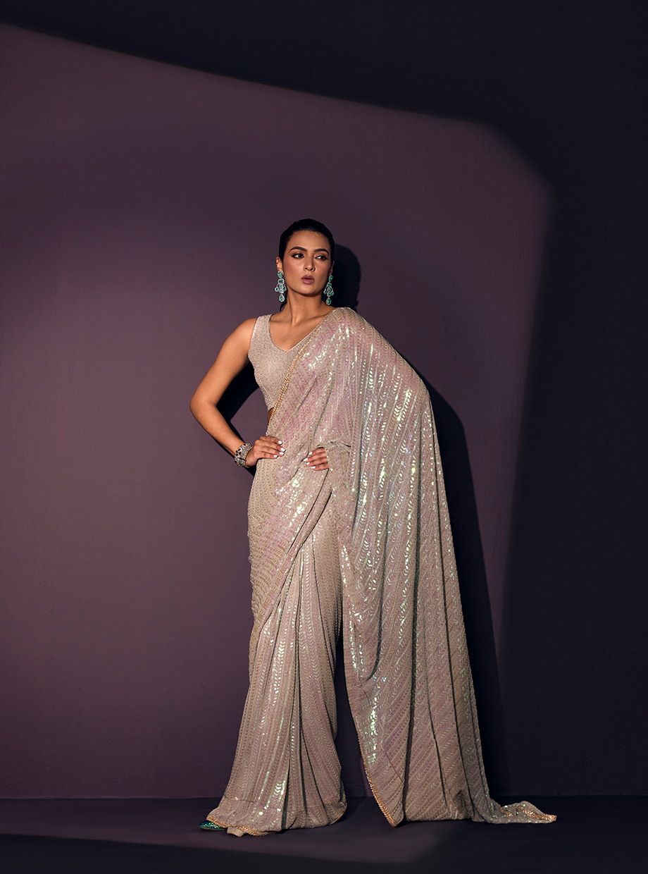 Rainbow Sequin Saree