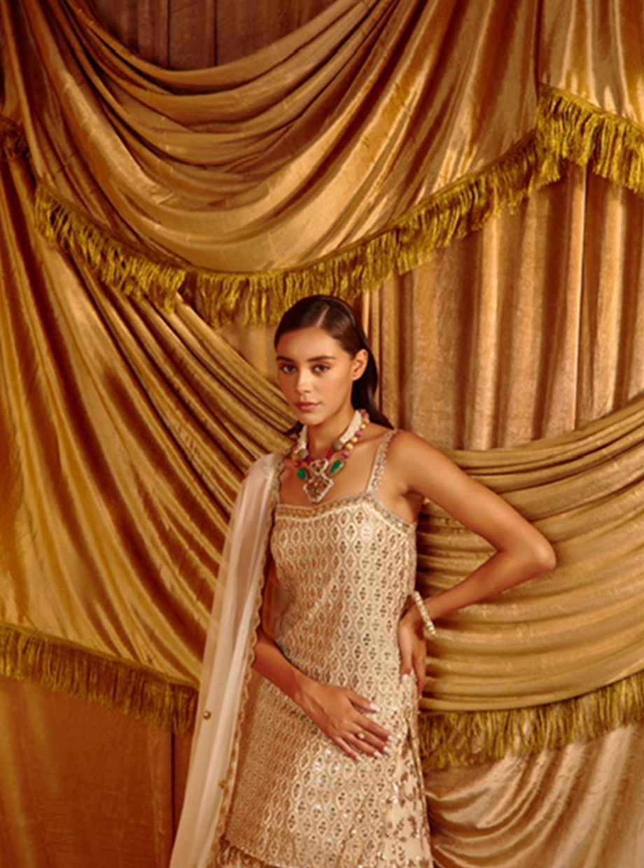 Ivory Sequin Jall Sharara