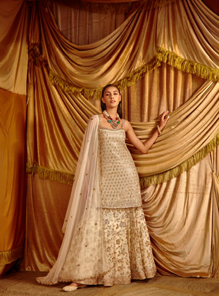 Ivory Sequin Jall Sharara