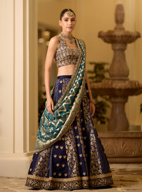 Banarsi Lehnega With Tissue Banarsi Dupatta