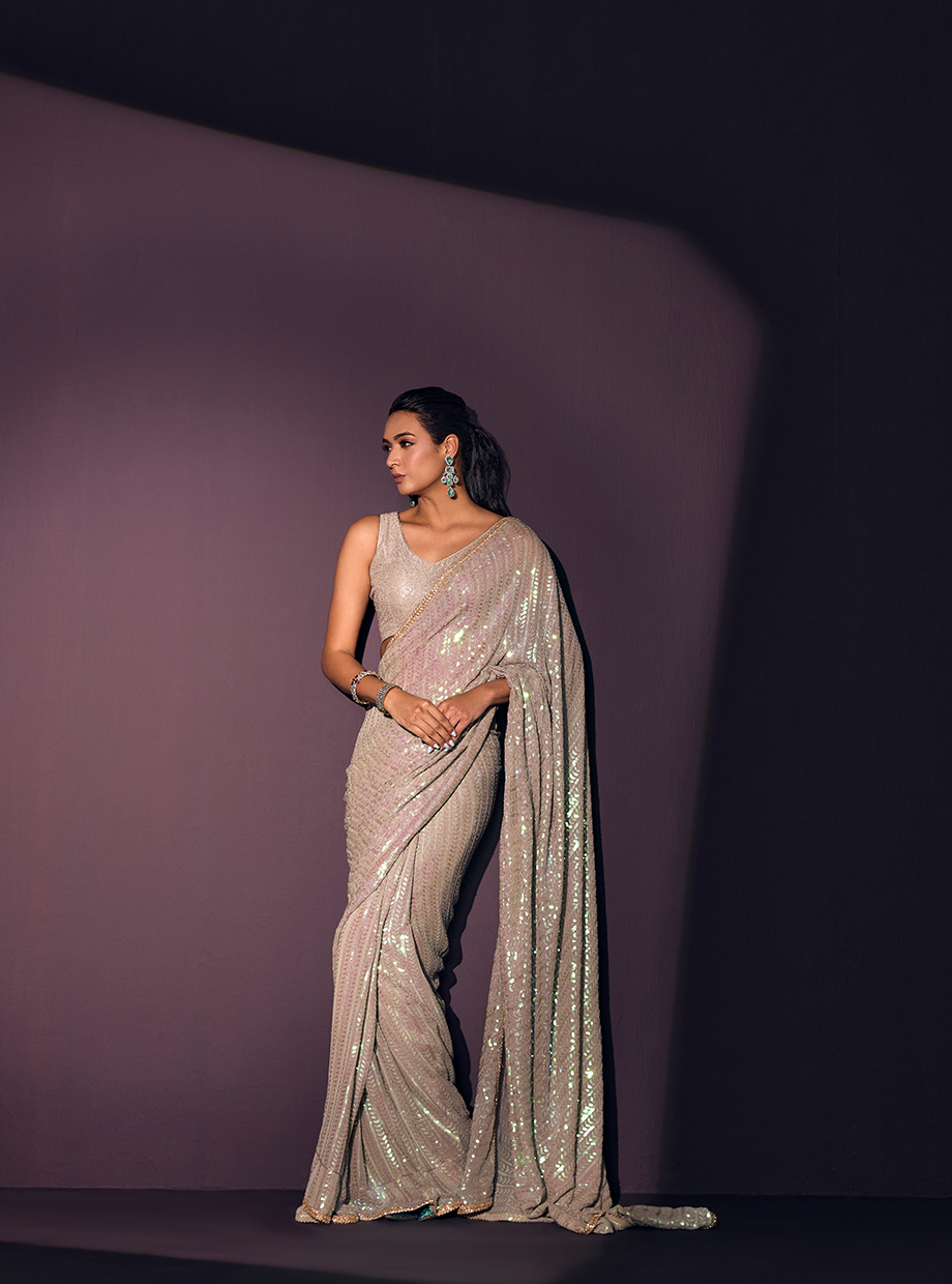 Rainbow Sequin Saree